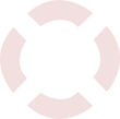 A pink life preserver with four circles around it on a white background.